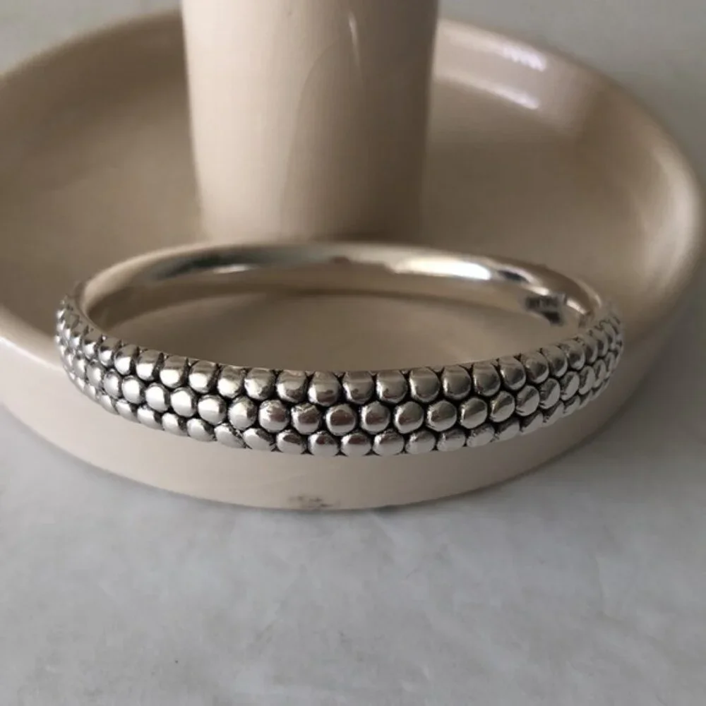Sterling Silver 925 Popcorn Bangle Electoform Bracelet